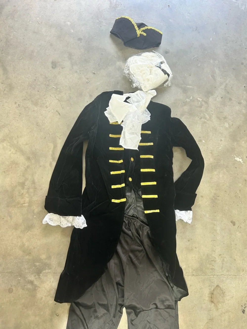 Colonial Founding Father Pirate Captain Costume Set | Kids Size XXL ages 11-13